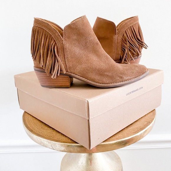 lucky brand freedah fringe ankle bootie